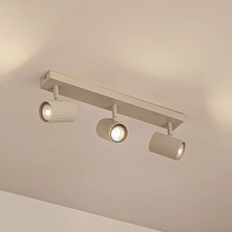 Lindby Kardis Plafondspots, Beige, 3-lamps, Metaal, GU10