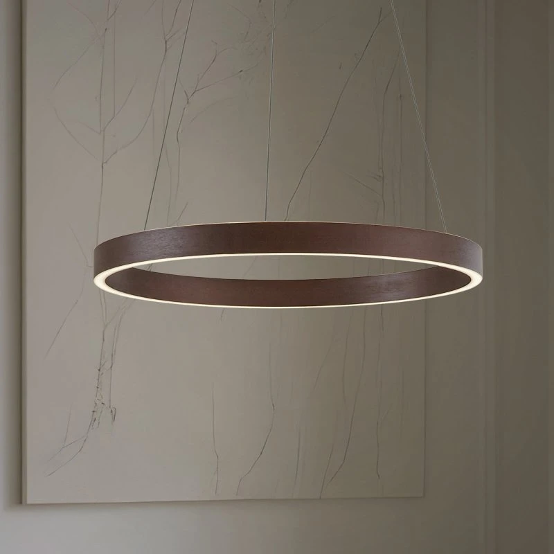 Lucande LED hanglamp Yonam, Ø 60 cm, Bruin, CCT