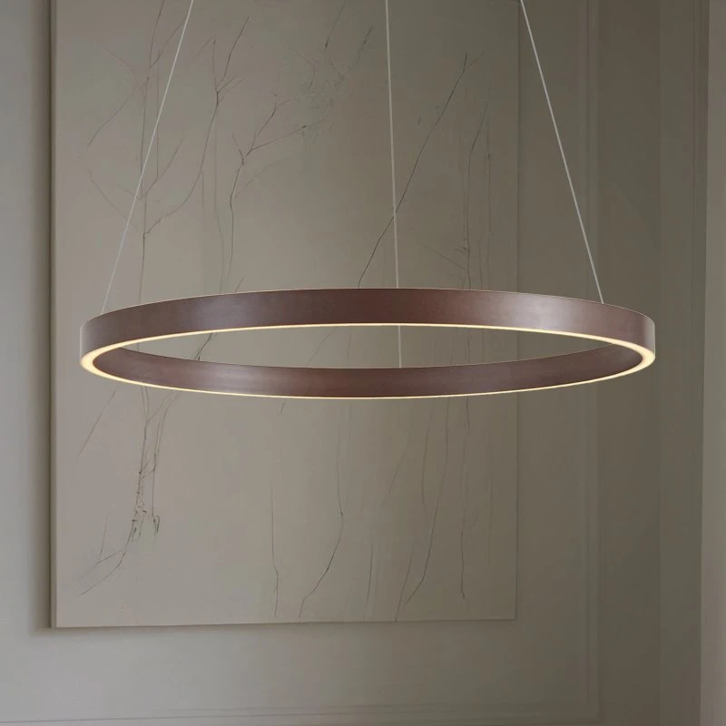 Lucande Yonam LED Hanglamp, Ø 80 cm, Bruin, CCT