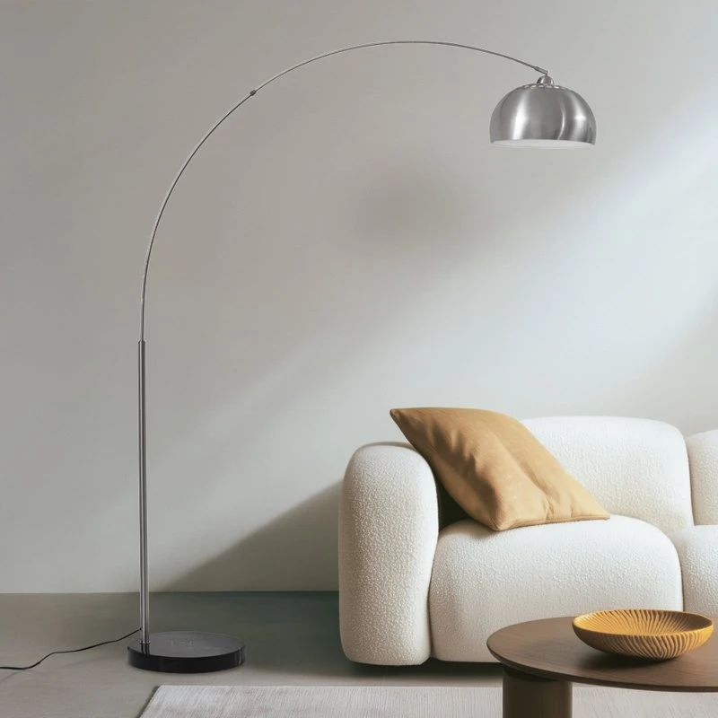 Lindby Booglamp Hernando - Modern - Nikkel/Zwart - 188 cm