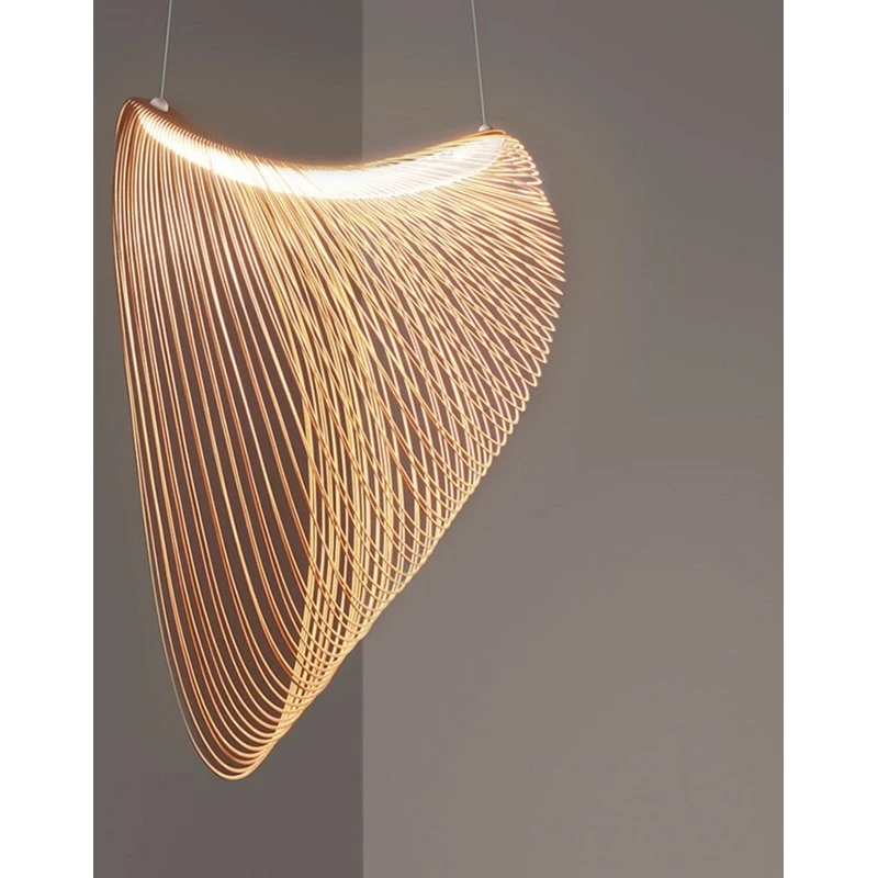 Luceplan Illan LED-hanglamp van hout, dimbaar, Ø 100 cm