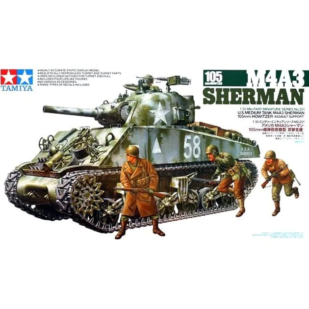 Tamiya 35251 1/35 Sherman M4A3 105mm Howitzer