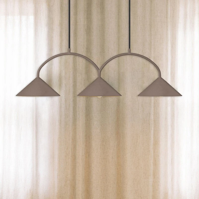 Globen Lighting CURVE hanglamp, 95 cm, Bruin, 3-lamps
