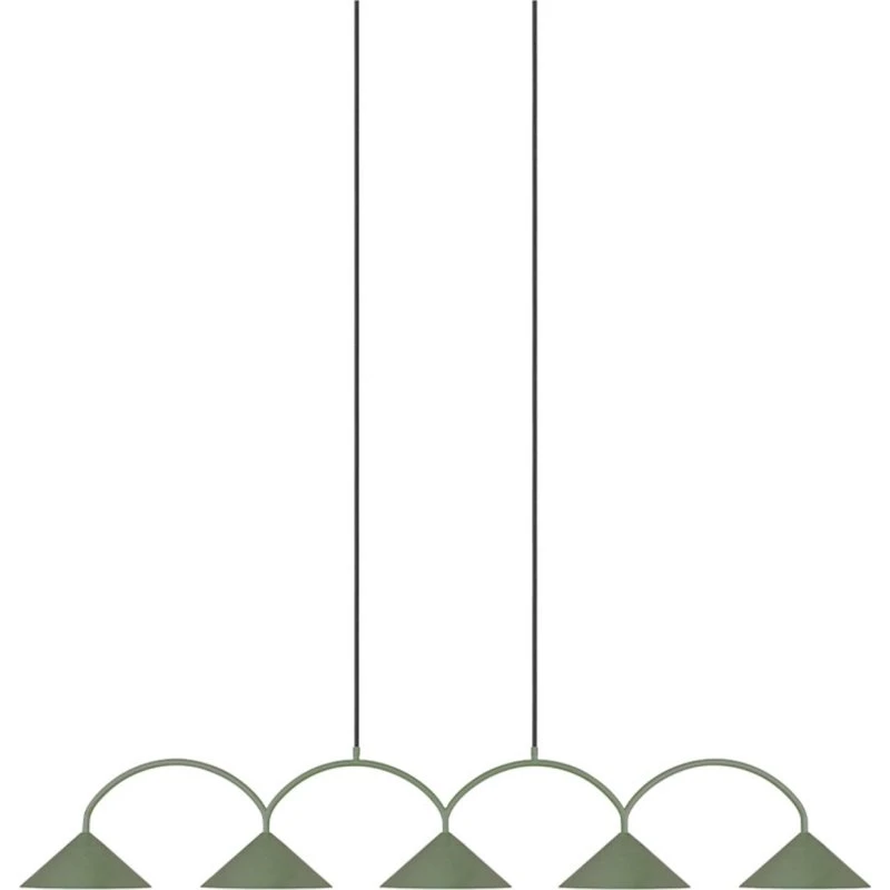Globen Lighting Curve 5 Hanglamp - Groen - 165 cm