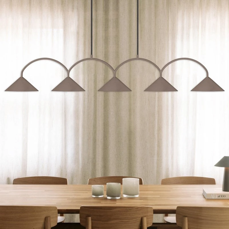 Globen Lighting hanglamp CURVE bruin - 165 cm - 5-lamps
