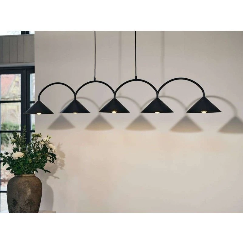 Globen Lighting Curve 5 Hanglamp - Zwart - 165 cm