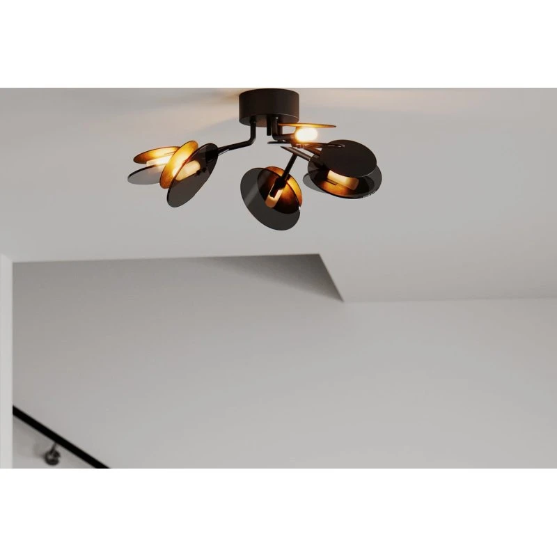 Rydéns Turno Plafondlamp Mat Zwart-Goud Ø66 cm