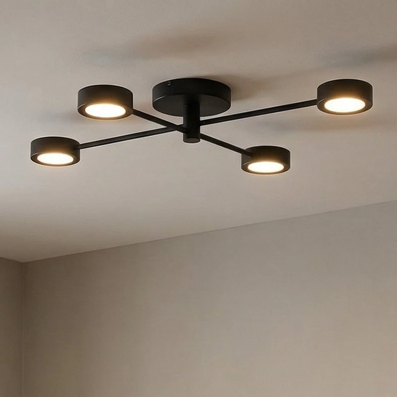 Nordlux Clyde Flex 4-licht plafondlamp - Zwart - Metaal