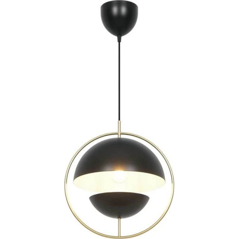 Nordlux Tavia Hanglamp Zwart met Messing Details - Ø 33 cm