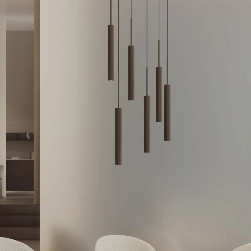 Audo Copenhagen Tubulaire hanglamp, 6-lampen, brons, aluminium