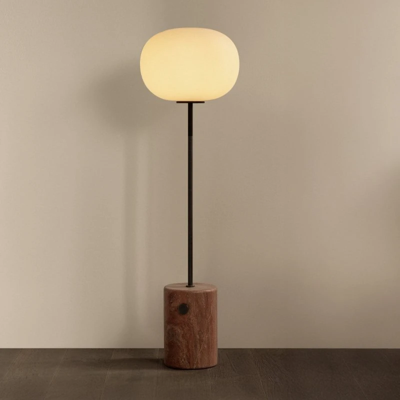 Audo Copenhagen JWDA Vloerlamp - Brons/Rood Travertijn - 130 cm