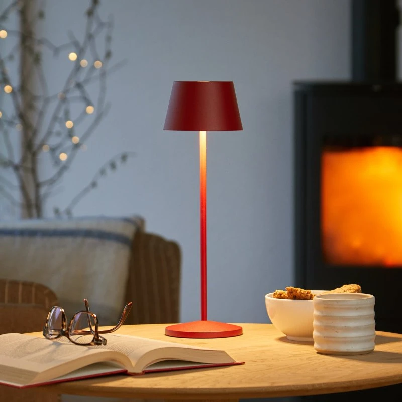 Loom Design Modi LED Tafellamp - Robijnrood - 36 cm - Oplaadbaar