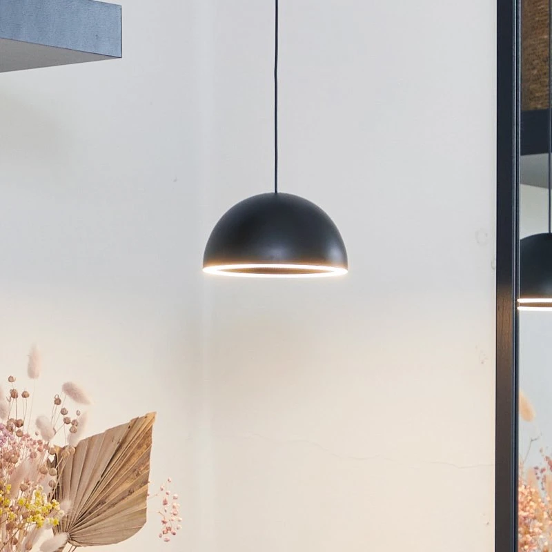 LOOM DESIGN Hanglamp Curve Zwart Aluminium Ø 14 cm