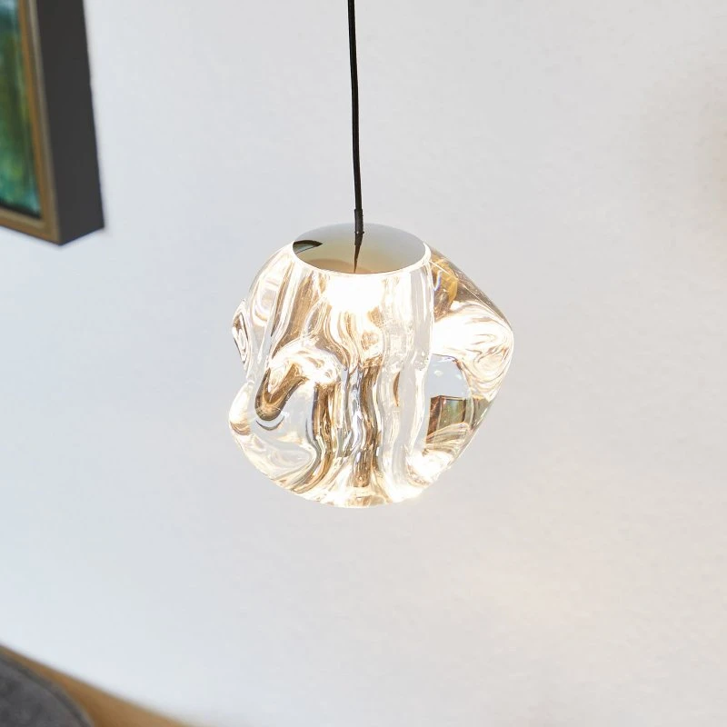 Loom Design Hanglamp Ice Ball, Chroom/Helder, Ø 10,5 cm