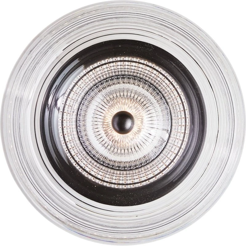LOOM DESIGN Glow LED wandlamp - Matzwart & Transparant Acryl - Ø 16 cm
