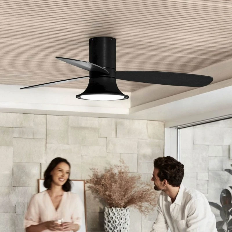 Beacon Lighting Flusso Plafondventilator met Licht - Zwart - 132cm