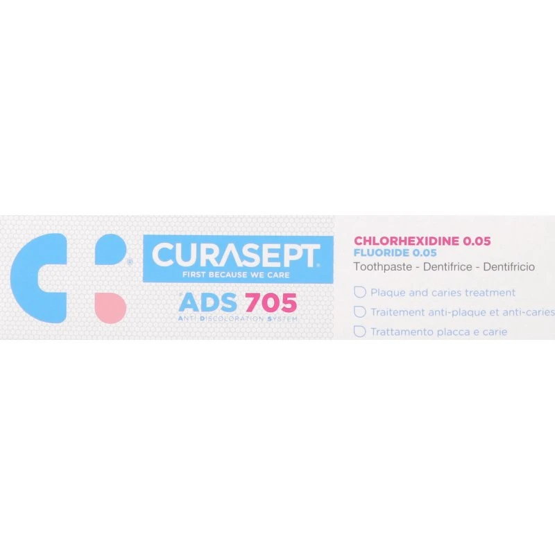 Curasept ADS 705 Gel-Tandpasta 0,05% CHX + 0,05% FL 75 ml