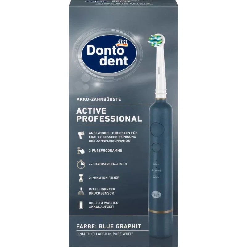 Dontodent Active Professional Elektrische Tandenborstel Pure White/Graphite Blue