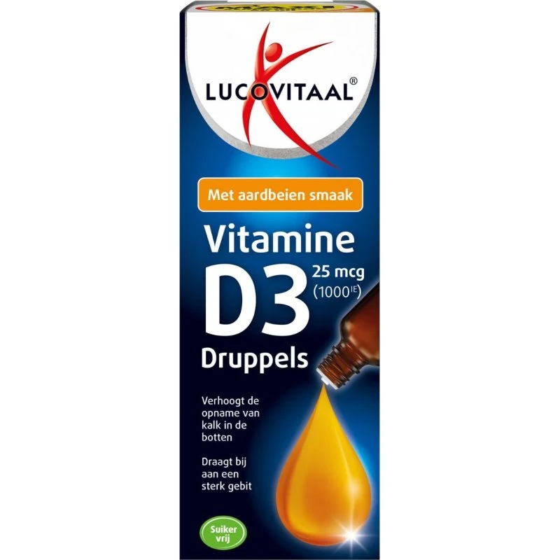 Lucovitaal Vitamine D3 50 ml Aardbei 25 µg