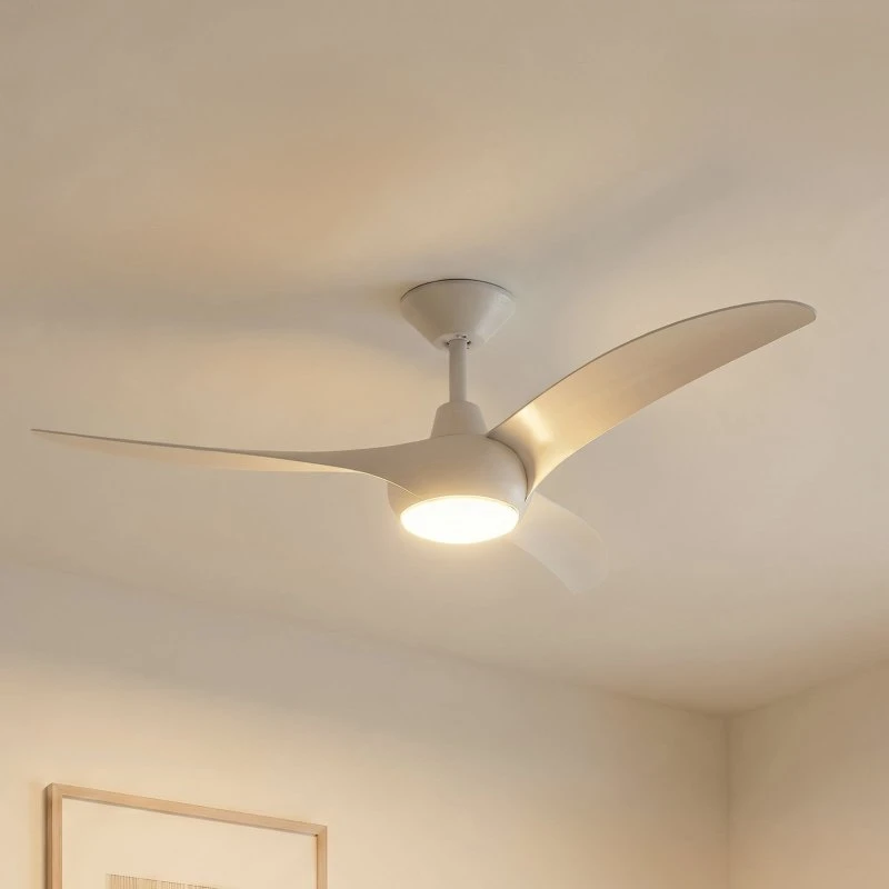 Lindby LED plafondventilator Briya, wit, Ø 116 cm, CCT dimbaar