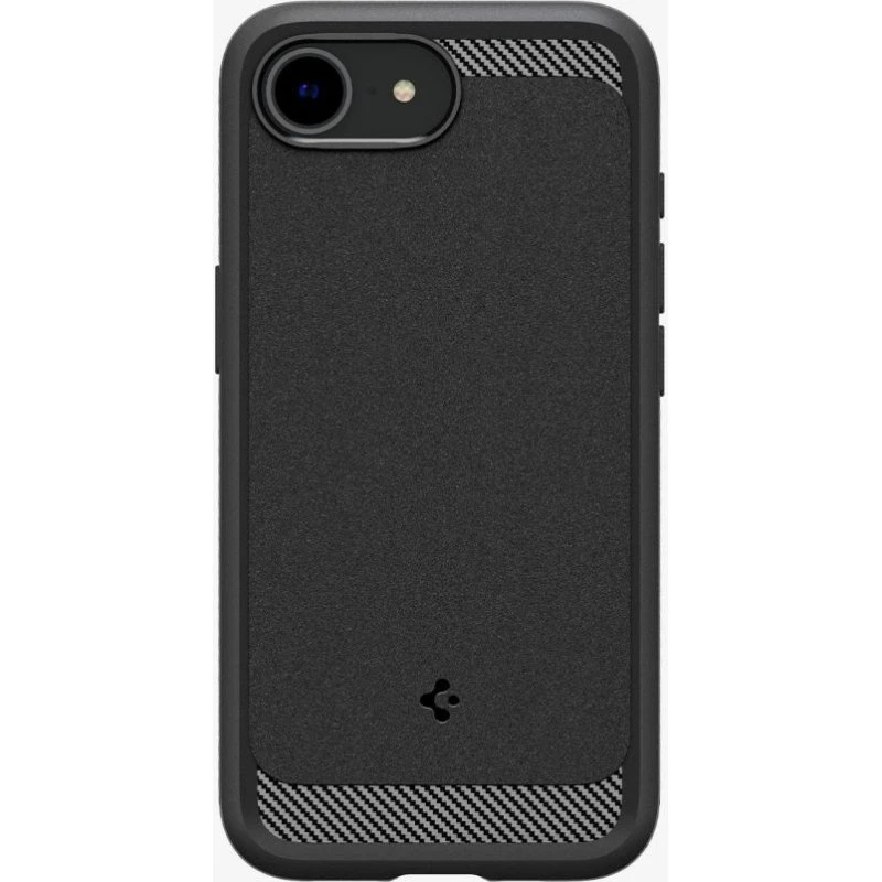 Spigen Rugged Armor MagSafe Backcover voor iPhone 16e / 17e - Mat Zwart