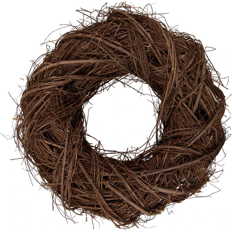 Clayre & Eef Decoratie Krans Bruin ø 40x11 cm