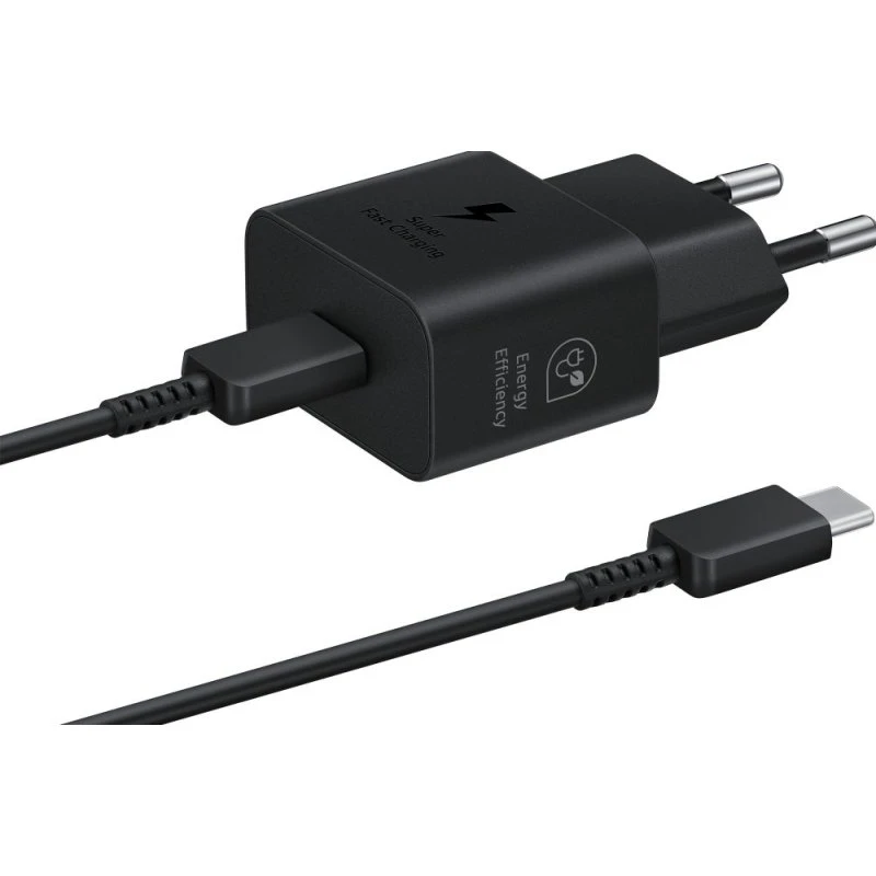 Samsung 25W USB-C Snellader met USB-C naar USB-C kabel - Zwart