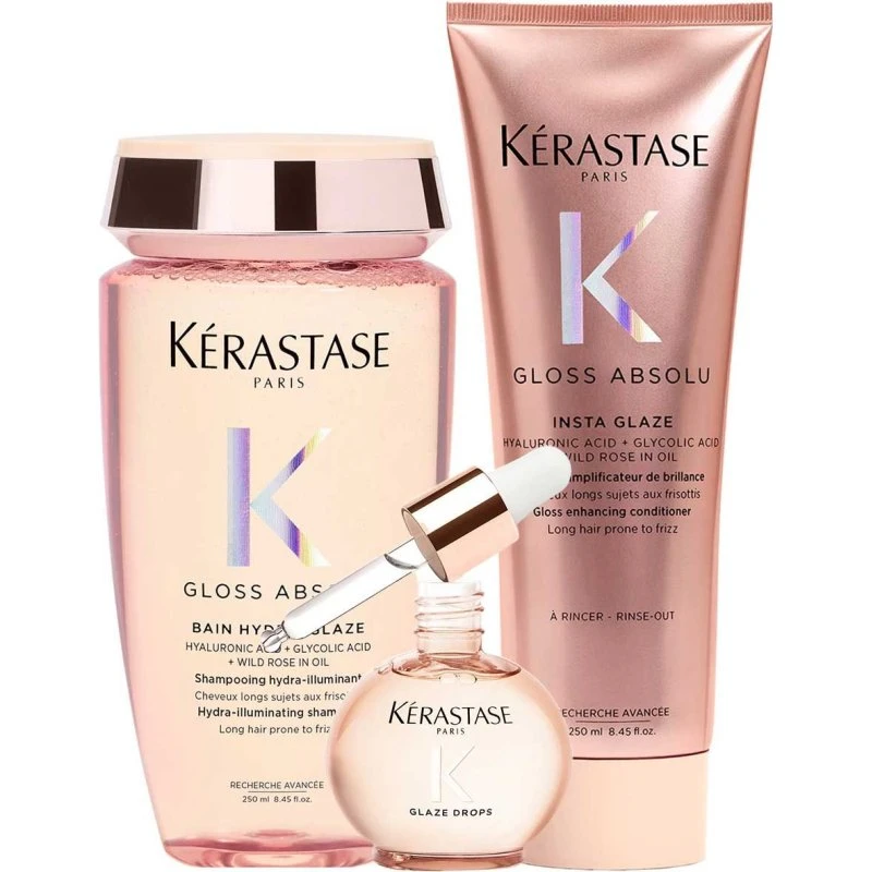 Kérastase Gloss Absolu Shampoo, Conditioner & Haarolie - Voordeelset