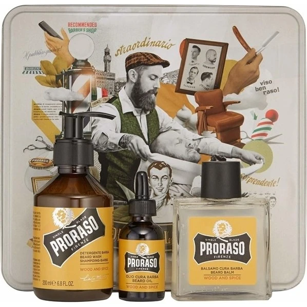 Proraso Beard Kit Wood & Spice in metalen doos