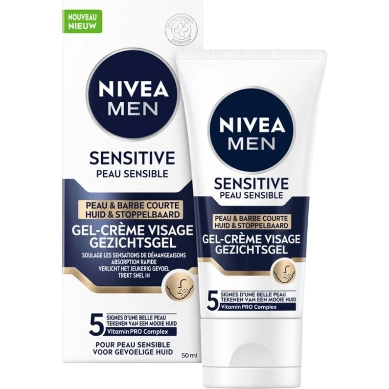 Nivea Men Sensitive Huid & Stoppelbaard Gezichtsgel 50 ml