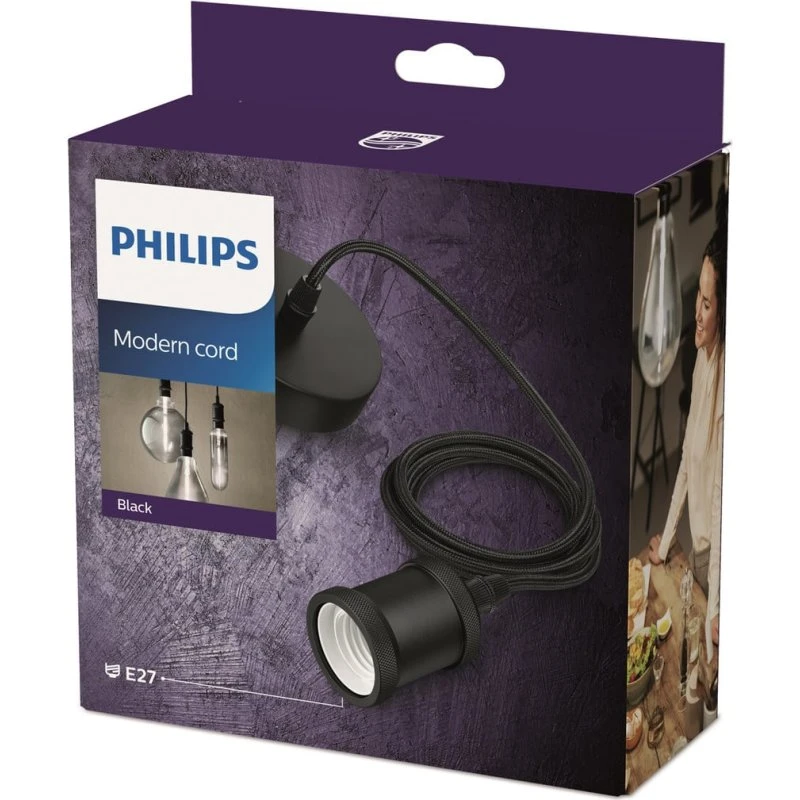 Philips Vintage hanglamp zwart met E27-fitting