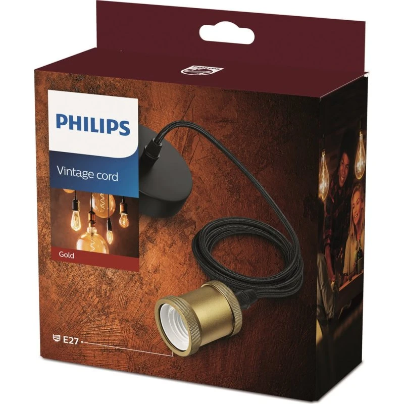 Philips Vintage Cord Hanglamp - Goud - E27 fitting