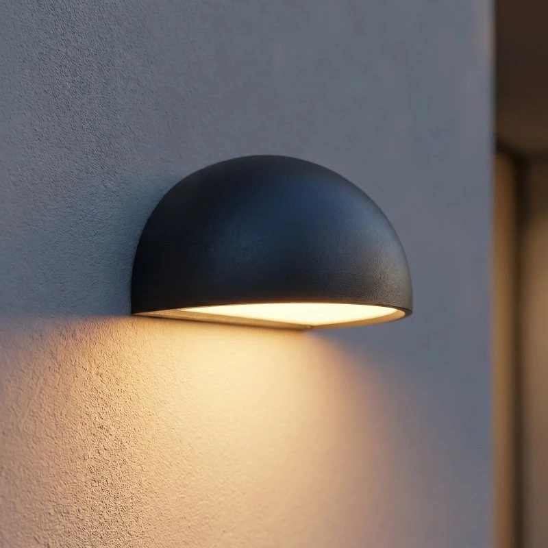 Nordlux Wandlamp Bergen - Halfrond - Zwart
