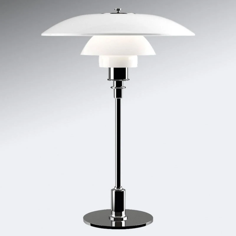 Louis Poulsen PH 3½-2½ Tafellamp - Chroom/Opaalglas - 47 cm