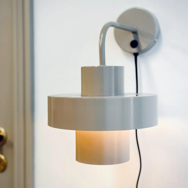 Dyberg Larsen Stoke Wandlamp - Grijs - Metaal - Ø 20 cm