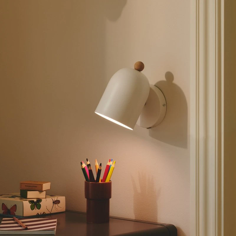 Nordlux Wandlamp Gaston - Wit - Metaal & Hout
