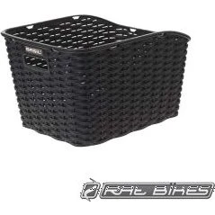 Basil Weave WP kunststof fietsmand zwart (achterop)