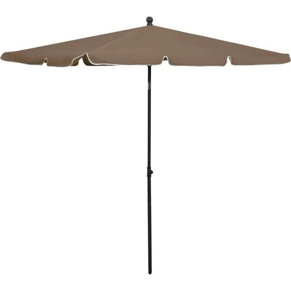 vidaXL Parasol met paal 210x140 cm taupe