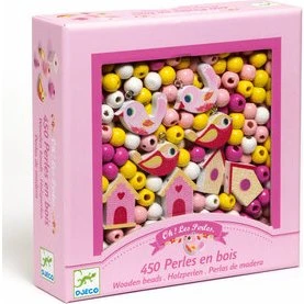 Djeco Houten Kralenset Vogels met 450 Kralen & 6m Koord
