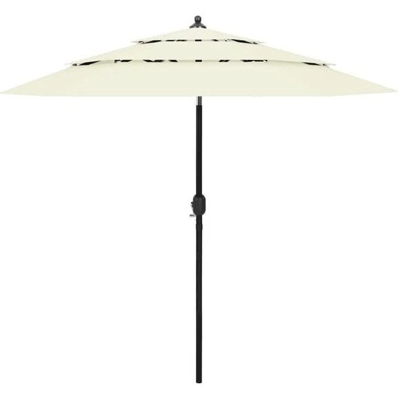 vidaXL Parasol 3-laags 2,5 m zandkleurig met aluminium paal