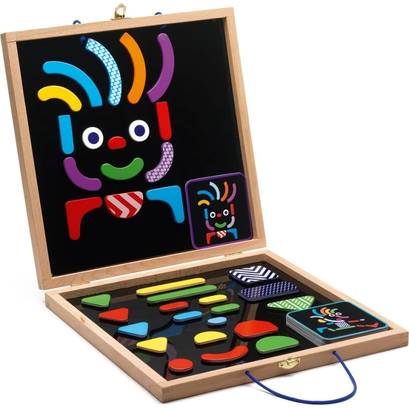 Djeco Geobonhomme Magnetische Houten Koffer, 35 Stukken