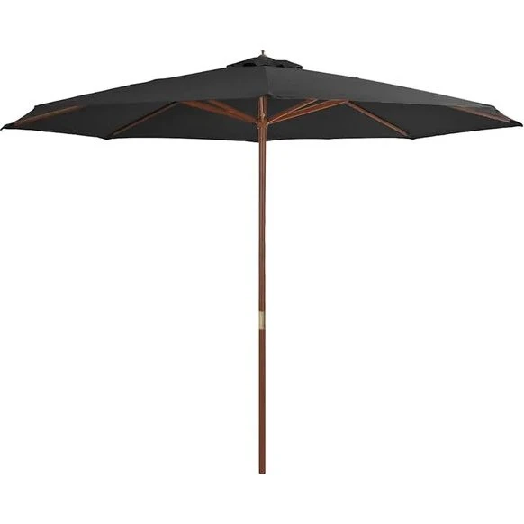 Parasol met houten paal 350 cm antraciet