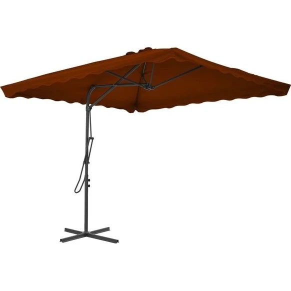 Parasol met stalen paal 250x250x230 cm terracottakleurig