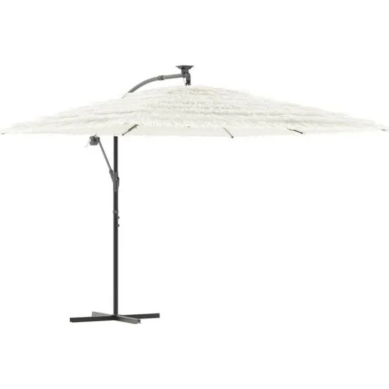 vidaXL Parasol met stalen paal 290x290x238 cm wit