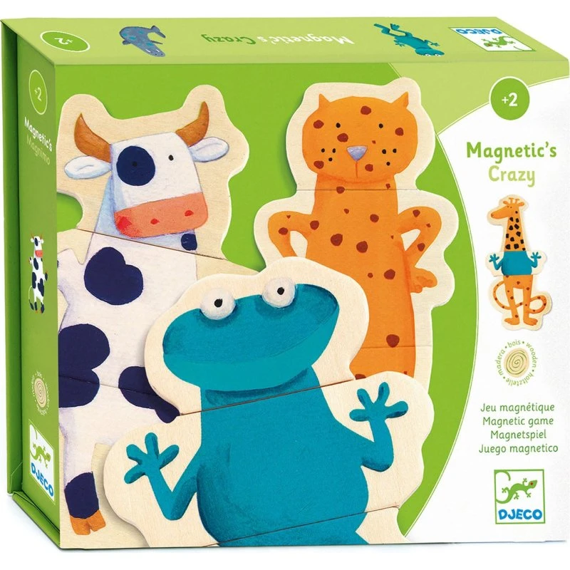 Djeco Magnetic's Gekke Dieren - 24 Magnetische Houten Stukken