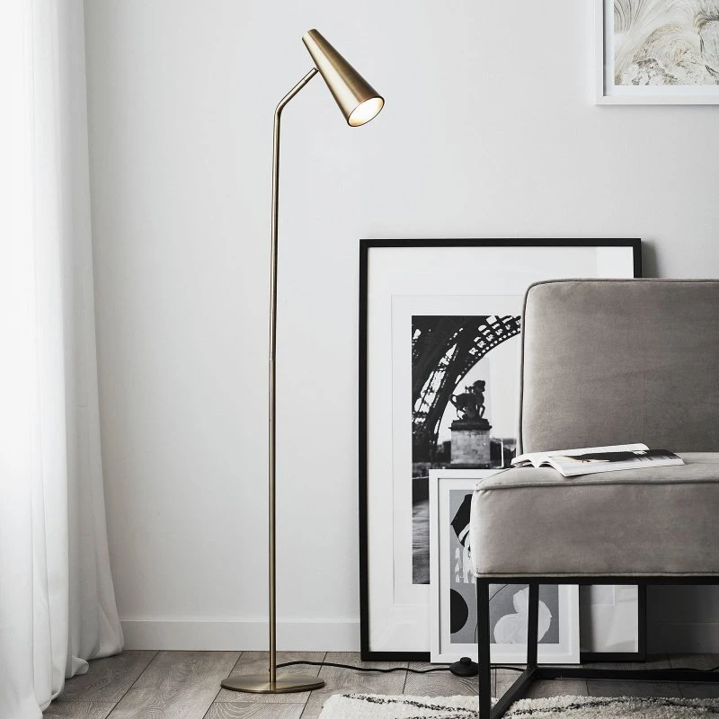Markslöjd Peak Vloerlamp - Antiek Messing - Variabele Leeslamp