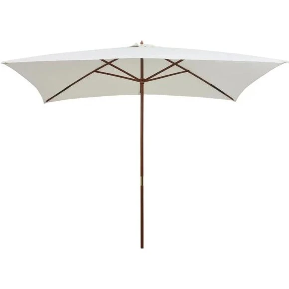 Parasol met houten paal 200x300 cm crèmewit