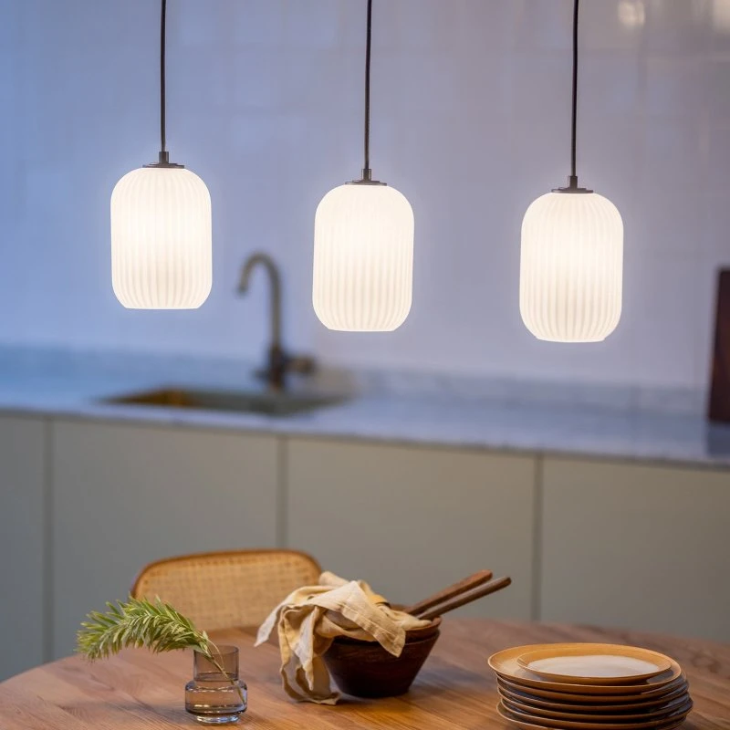 Markslöjd Cava Hanglamp - 3-lichts - Opaalglas & Staalkleur