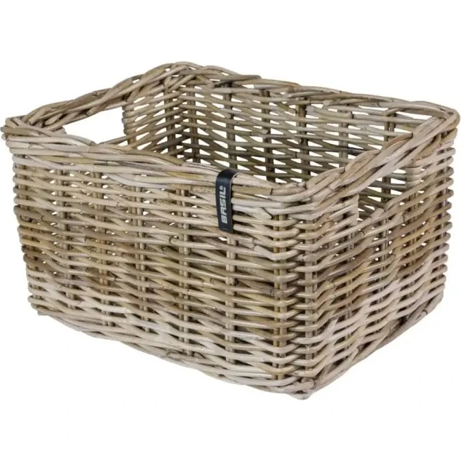 Basil Dax S rotan fietsmand grijs (voordrager)