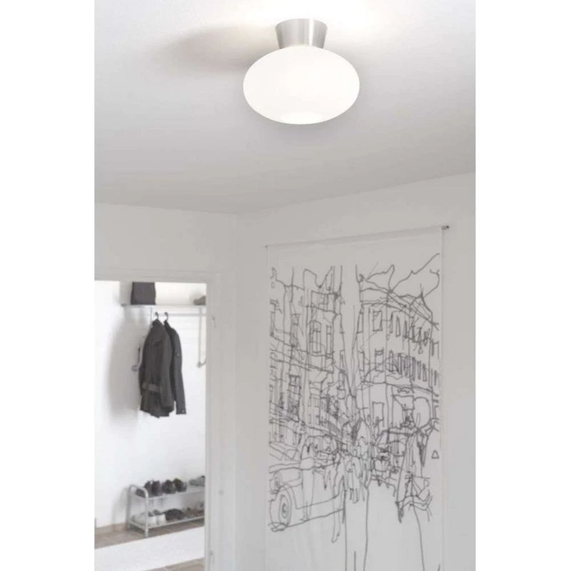 Belid Bullo Plafondlamp Ø27 cm - Opaalglas & Aluminium